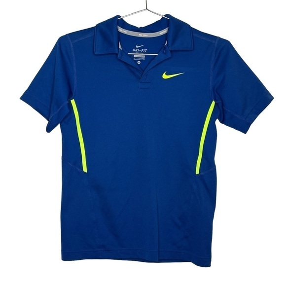 NIKE Tennis Collared Polo Golf Shirt Dri Fit Stripe Preppy - Picture 1 of 6